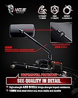 Vista 3 de Espejos rectangulares para motocicleta MZS, 10 mm 8 mm, espejo lateral de vista trasera ajustable para mini moto, manillar negro, universal