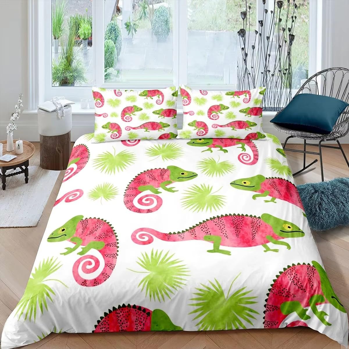 Housses de couettes imprimé animal 200x200 cm en microfibre avec zip