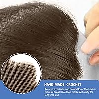 Vista 14 de Barba falsa de barba de cabra, realista, 100% cabello humano, atada a mano, barbas falsas de encaje invisible, bigote falso para vestir de Marrón