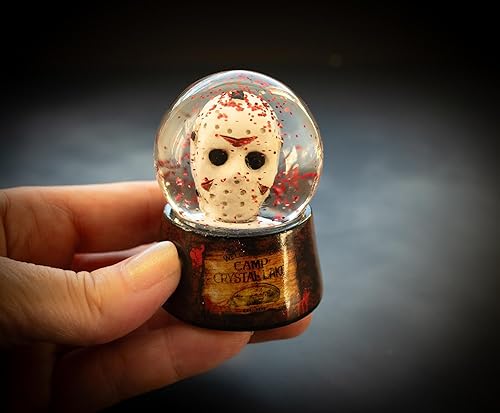 Miniatura 4 de Silver Buffalo Friday The 13th Jason Voorhees Camp Crystal Lake Mini Snow Globe  2 pulgadas de alto