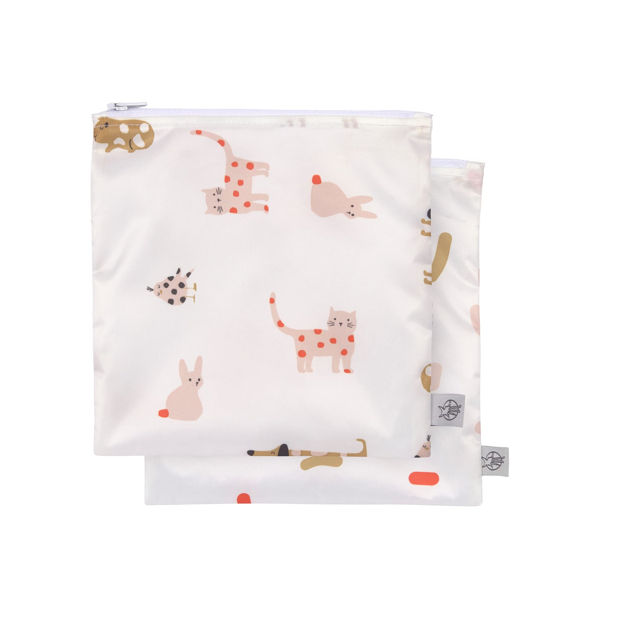 LÄSSIG Reusable Storage Bag Snack Bag 2 Pieces/Snack Bag Little Mateys Sicy Orange