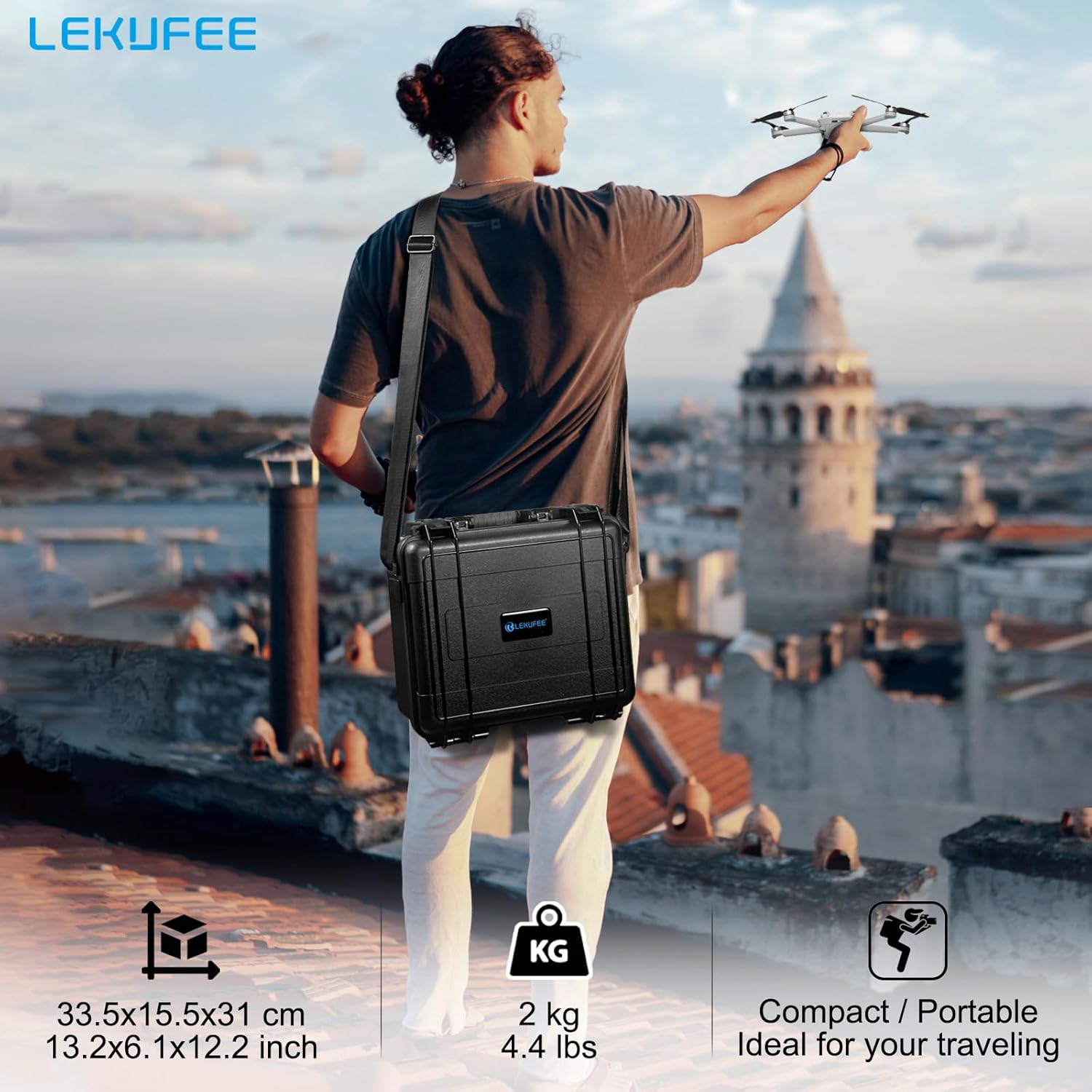 Lekufee Waterproof Hard Case Compatible with DJI Air 3S/3 Drone/Fly More Combo/RC 2/N3/N2 Remote Controller and Accessories (Case Only) - Image 4