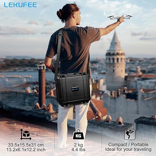 Miniatura 4 de Lekufee Funda rígida impermeable compatible con DJI Air 3S/3 Drone/Fly More Combo/RC 2/N3/N2 mando a distancia y accesorios (solo funda)