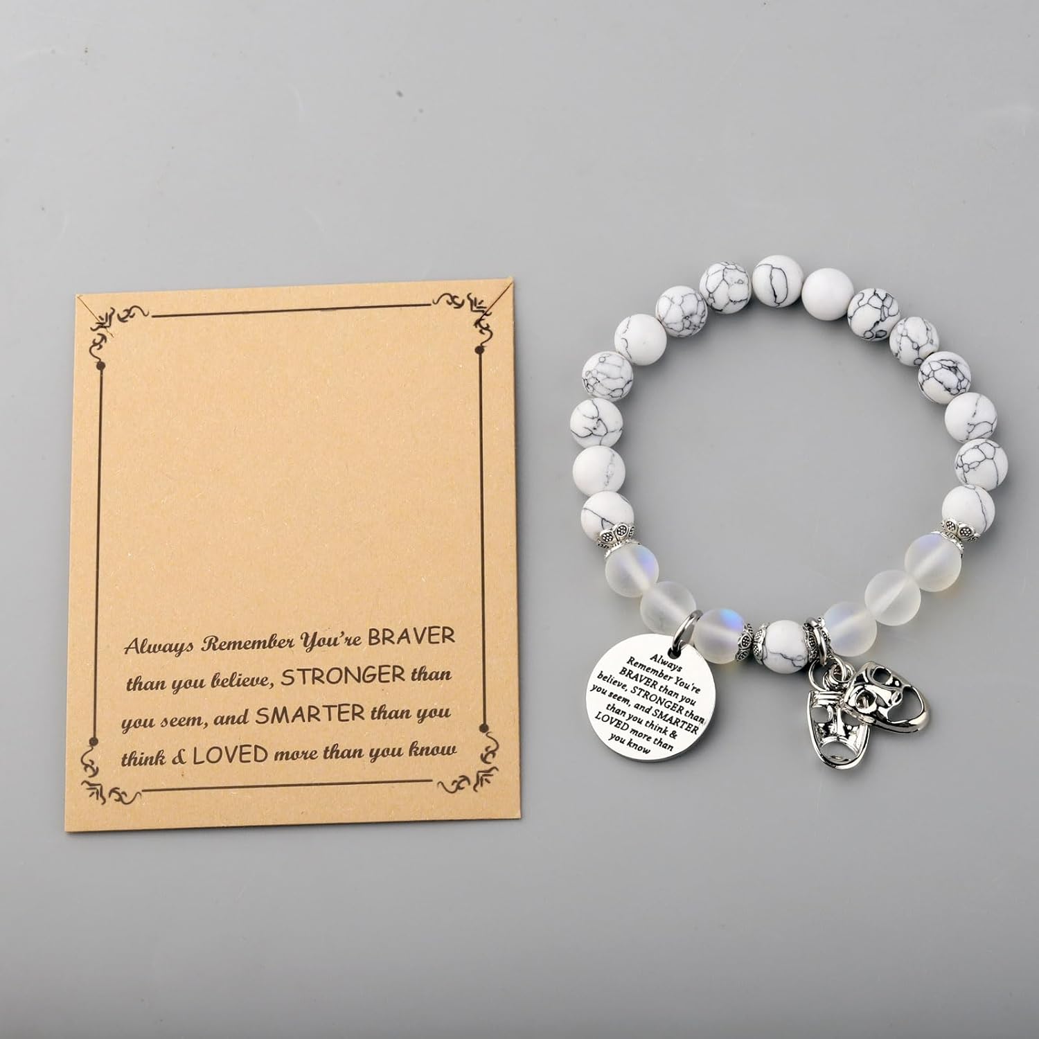 BNQL Drama Mask Bracelet, Large, Black and White, Stainless Steel, Round Bead Chain, Female, Theatre Nerd Gifts, Broadway Lover Gift, Tragedy & Comedy Masks, Actor & Actress Gifts - Image 4