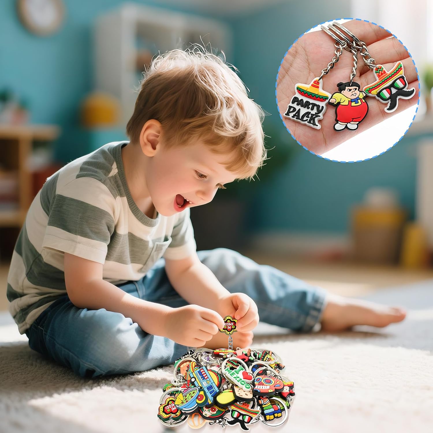 Keychains Bulk DIY Cute Keychain Charms Backpack Charms for Girls Backpack Keychains PVC Key Ring Party gifts image 5