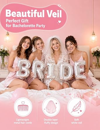 Avidlove Wedding Veil Bridal Veil, Bachelorette Party Accessories