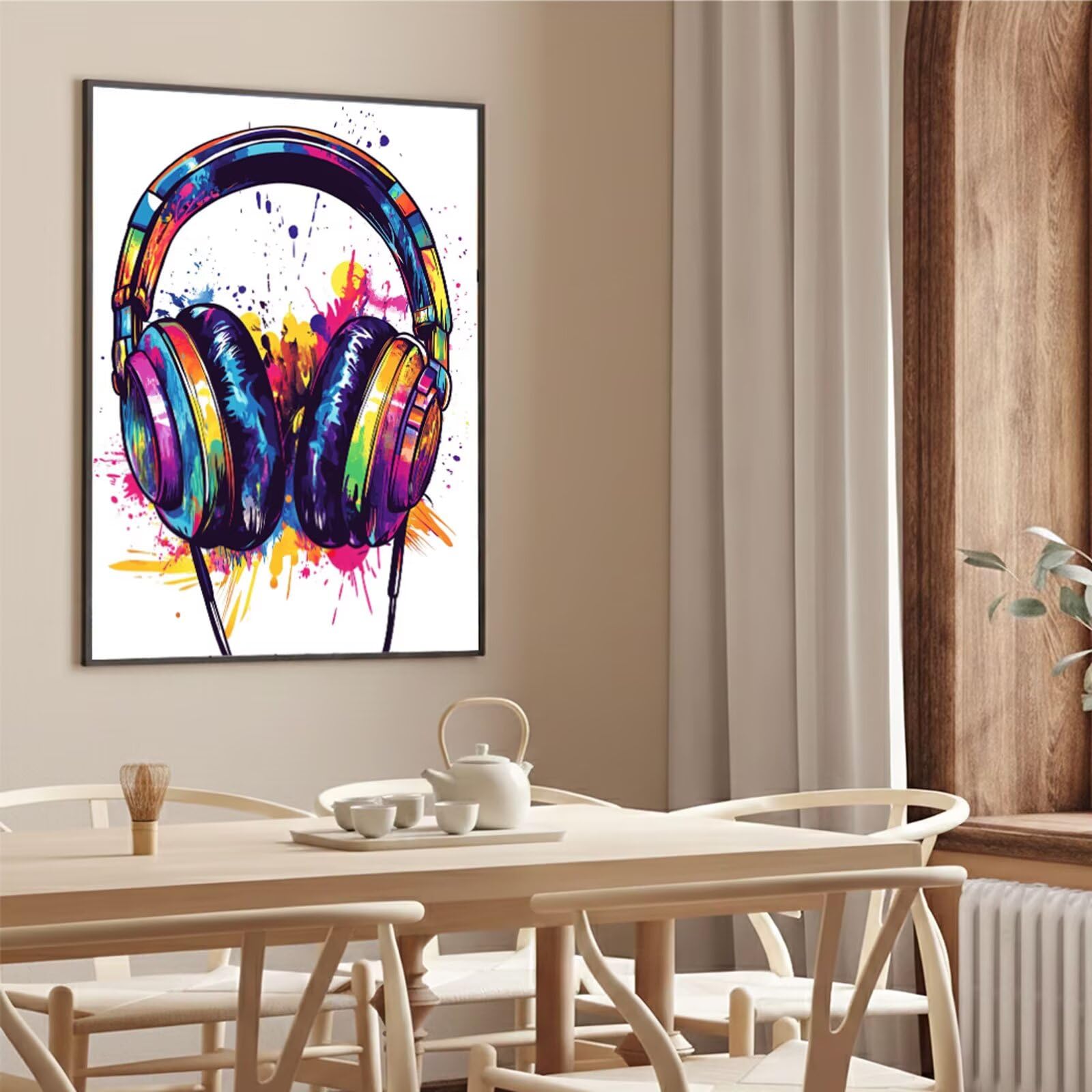 Dipingere con i Numeri Adulti Astratto Dipingere con i Numeri Auricolare Paint by Numbers Hobby Creativi Adulti Fai Da Te Tela di Pittura a Olio Kit, Decorazioni Regalo 60x90cm Senza Cornice Y3-1115