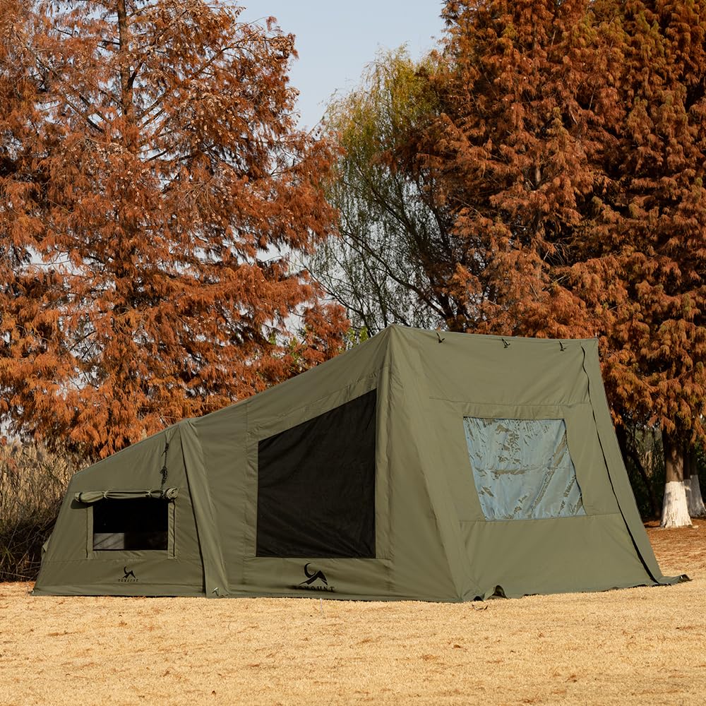 TOMOUNT Aufblasbares Zelt 4 Person Baumwolle Unterschlupfzelt mit Ofenloch für Zeltofen 4 Jahrzeit Campingzelt für Outdoor, Hikking, Camping, Wandern, Trekking