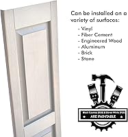 Vista 51 de Persianas de vinilo de panel elevado Pontiac Trail (1 par) 14.5"x31" - Negro Cosmos/Pintable Persianas de ventana exteriores Incluye hardware