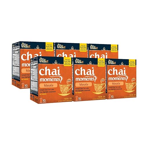 Vista 7 de Tea India Chai Moments - Mezcla instantánea de té Chai de canela, mezcla sabrosa de té negro de primera calidad, canela e ingredientes naturales, té