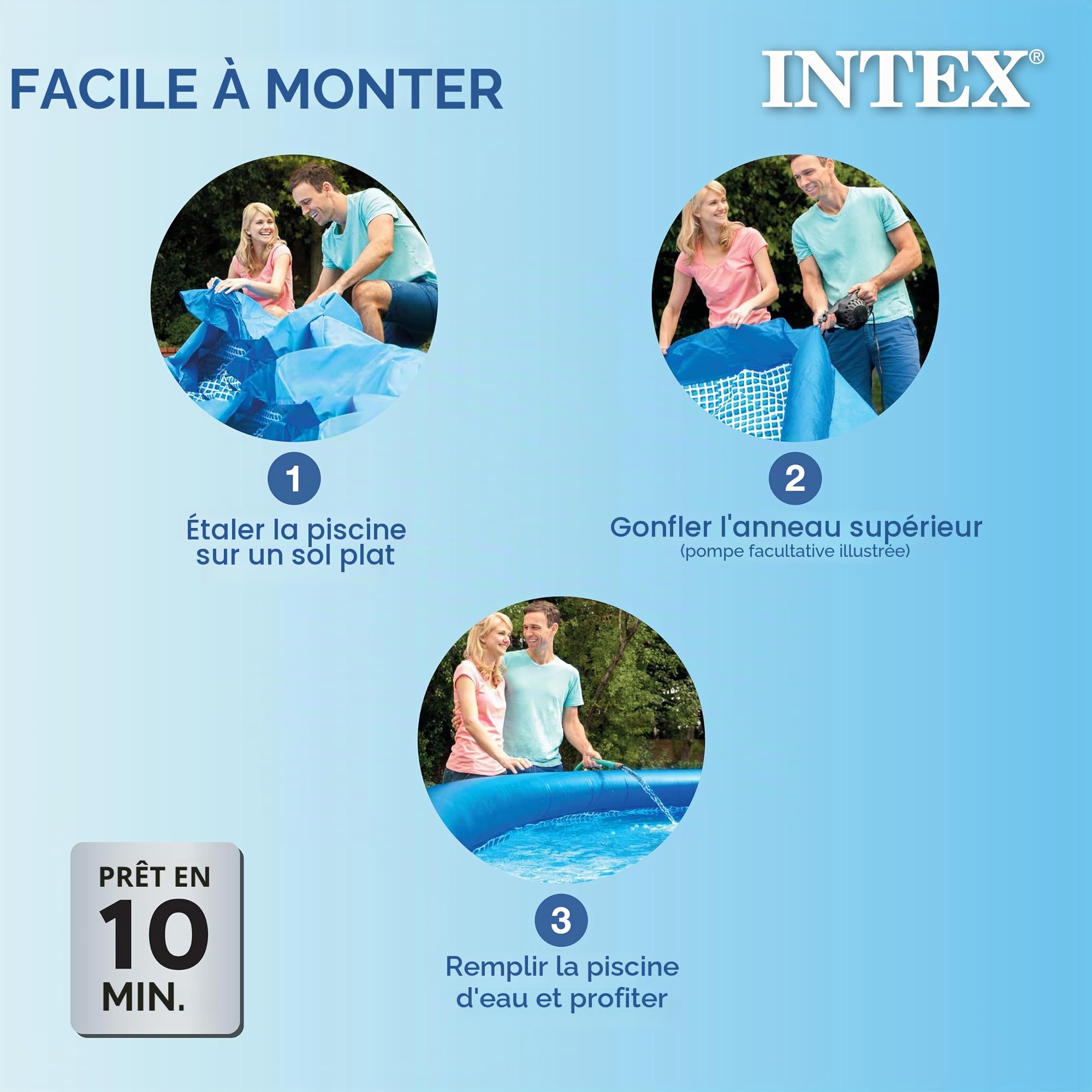 INTEX Happy Crab 26100EH Piscine hors-sol facile à installer 1,8 x 50,8 cm