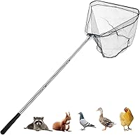 Smarkey Chicken Catching Net: 46" Extendable Stainless Steel Pole for Chickens, Ducks, Birds, Cats, Dogs & Fish
