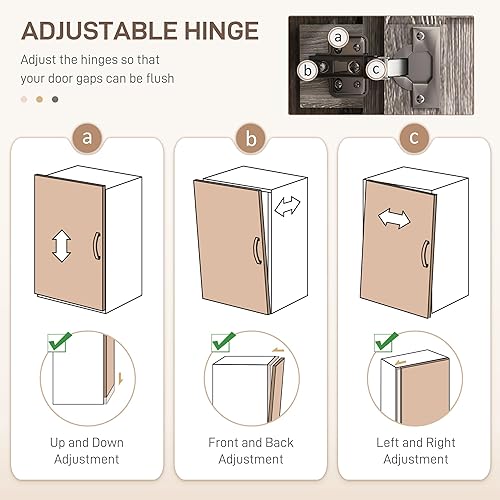 Miniatura 8 de HOMCOM Armario de despensa de cocina de 64 pulgadas, armario de almacenamiento independiente con 4 puertas y 3 estantes ajustables para comedor,