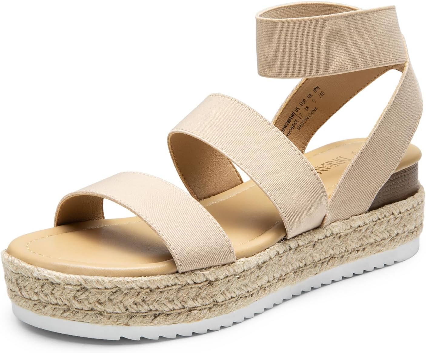 DREAM PAIRS Strappy Espadrille Platform Wedge Sandals for Women Dressy Summer, Comfortable Open Toe Sandals with Cushioned Insole and Ankle Strap Buckle