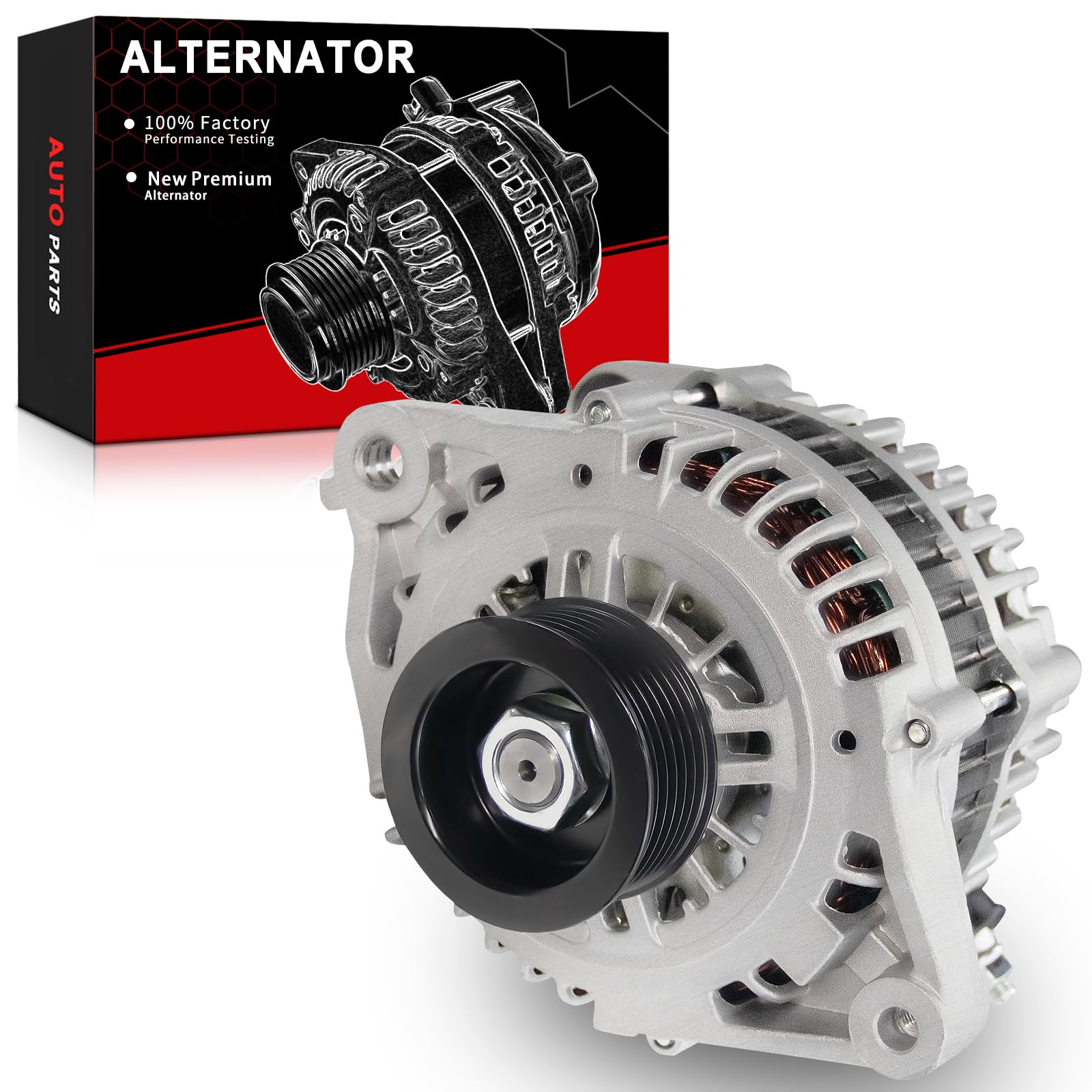 High Output Alternator for:-Nissan Sentra BASE CA GXE S XE 1.8L L4 GAS 2002 2003 2004 2005 2006,12V 80Amp 6Grooves, Alternador Replacement OE # 23100-4Z400, 13937, 23100-AU000-image-49