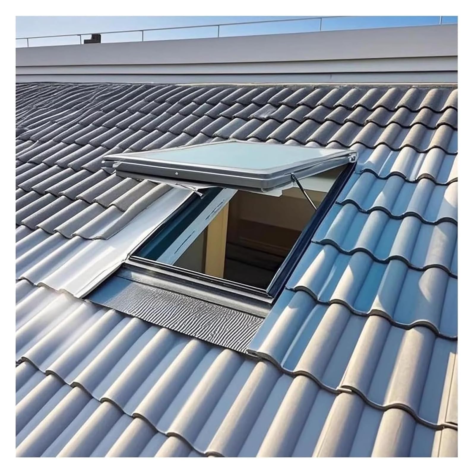 Ykmyxz Black(Lxw) Skylight Window, Aluminum Alloy Frame Escape Hatch Cover, Basement Daylighting Door, Flush Mount Roof Access Security(60X100cm)
