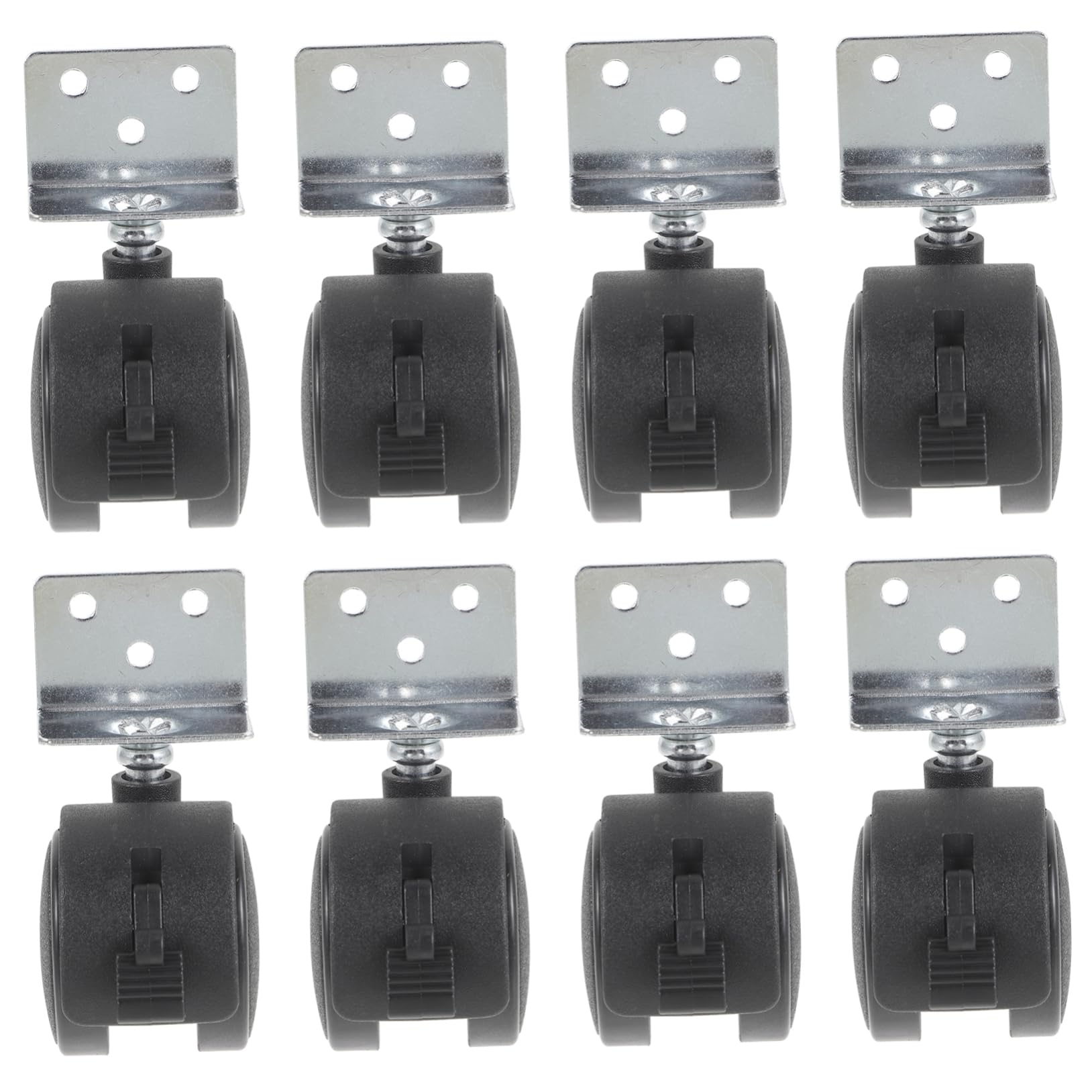 LALAFINA 8 Piezas Rueda universal de nailon plano con rosca en forma de L ruedas de silla de escritorio ruedas para silla carro de muebles ruedas giratorias para estanterías