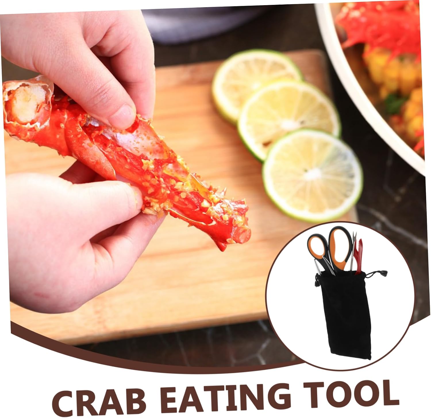 LIFKOME Stainless Steel Crab Forks Lobster Picks Seafood Crackers Tool for Easy Shell Peeling