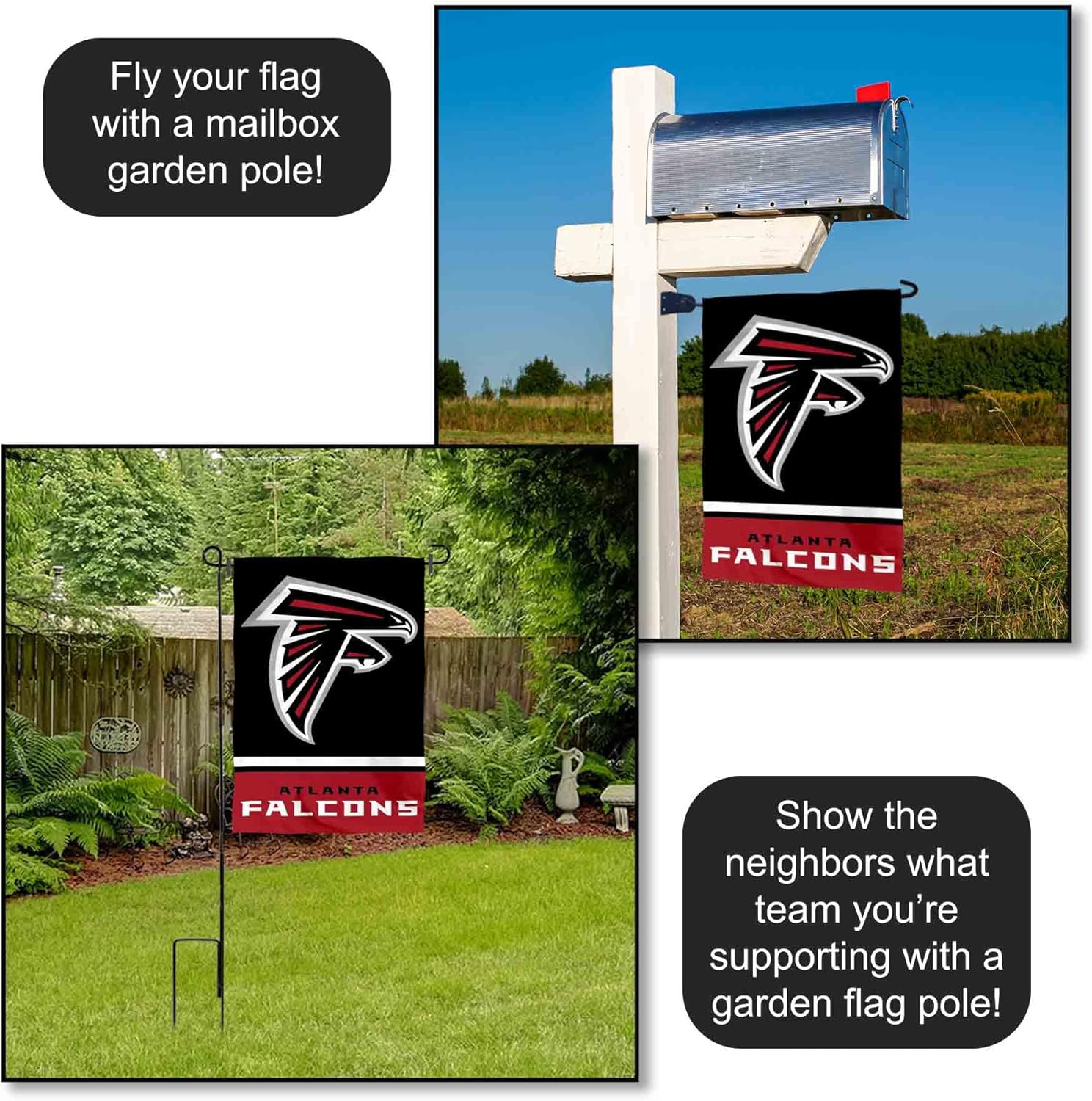 Atlanta Falcons Double Sided Garden Flag - Image 4