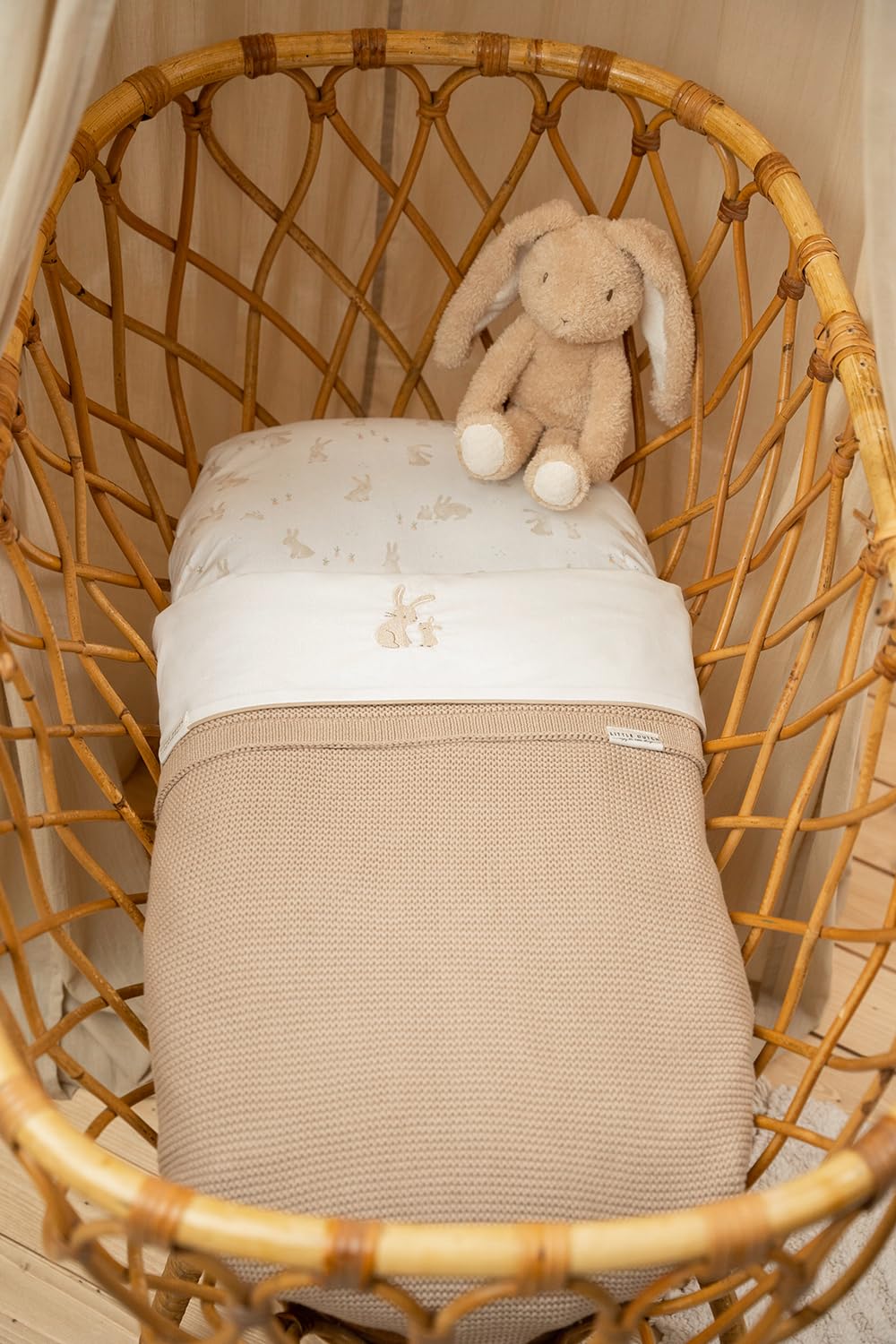 Little Dutch Decke Strickdecke Kinderdecke Strick Kinder (110x140 cm) Newborn Naturals beige - Pure