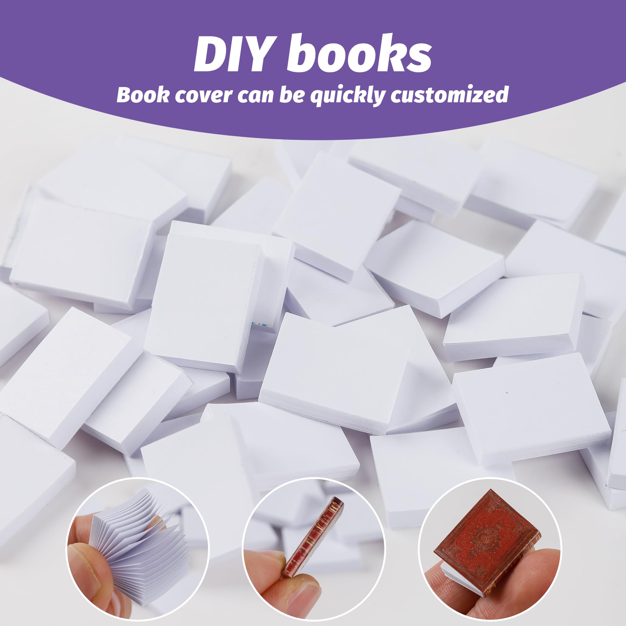 50 libros en miniatura para casa de muñecas a escala 1:12, mini libros, decoración de casa de muñecas, crea réplicas en miniatura de tus libros favoritos, accesorios para casa de muñecas, suministros 4