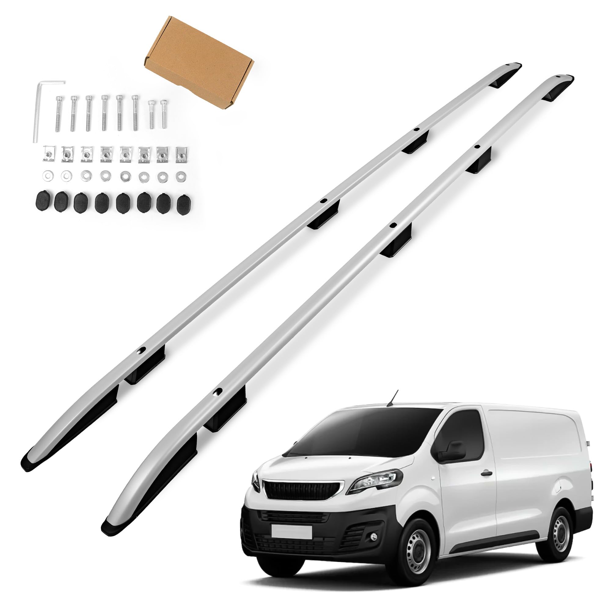 CHROMEMASTER | Barre da Tetto, Rail Tetto Compatibile con Peugeot Expert L3 LUNGO 2016+ | Sono Utilizzate per il Montaggio di Portapacchi, Box da Tetto o Portabiciclette | Alluminio