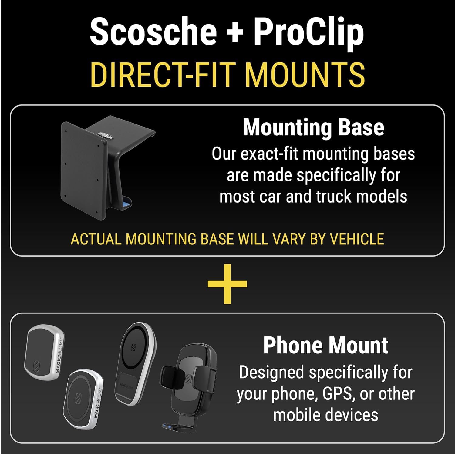 Scosche MagicMount Pro2 Magnetic Car Cell Phone Holder with AMPS Mounting Plate for Scosche/ProClip Vehicle Specific Mount Bases, Phone Stand Compatible with MagSafe, iPhone, Samsung - Image 9