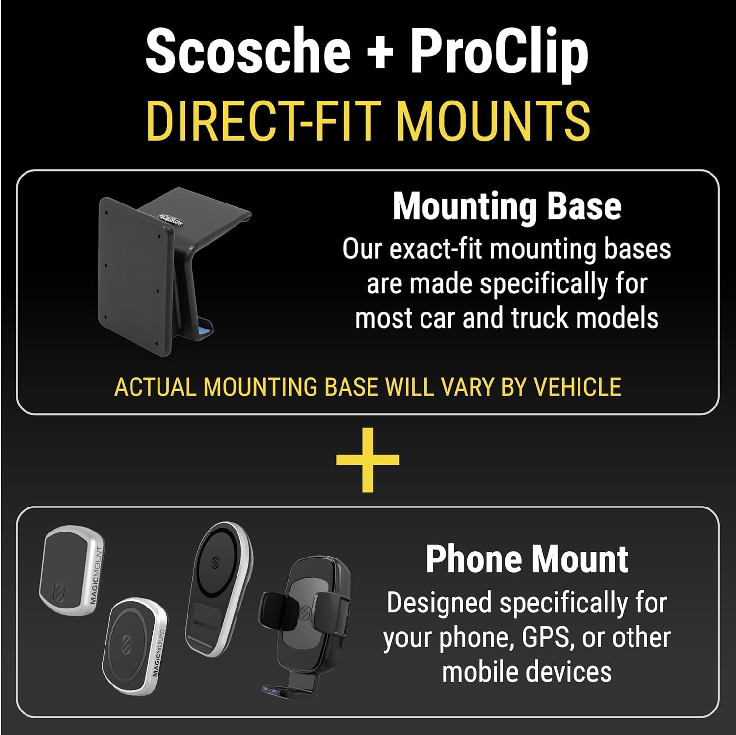 Scosche MPQ5AMPSPC Pro Charge5 15W MagSafe Car Mount Charger, Magnetic Wireless Charging Cell Phone Holder With AMPS Mounting Plate for Scosche/ProClip Vehicle Specific Mount Bases (Base not Included)