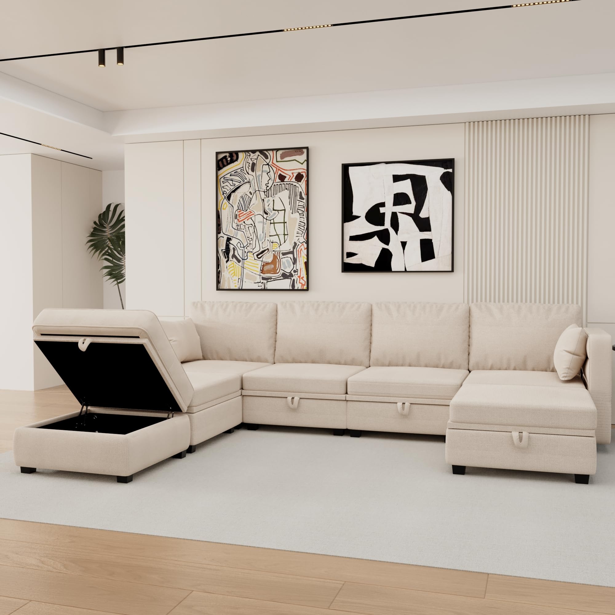 Free Combination Modular Sectional Sofa with Reversible Chaise