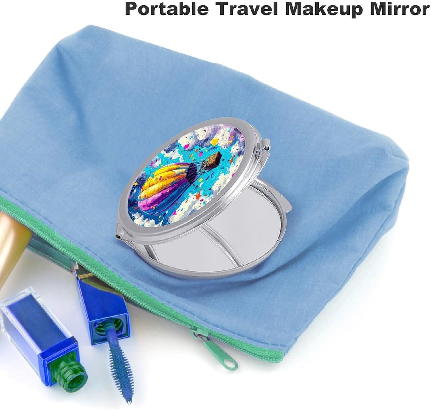 Hot Air Balloon Travel Makeup Mirror with 1x/2x Magnifying image 3