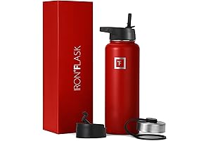 IRON °FLASK Sports Water Bottle - Wide Mouth with 3 Straw Lids