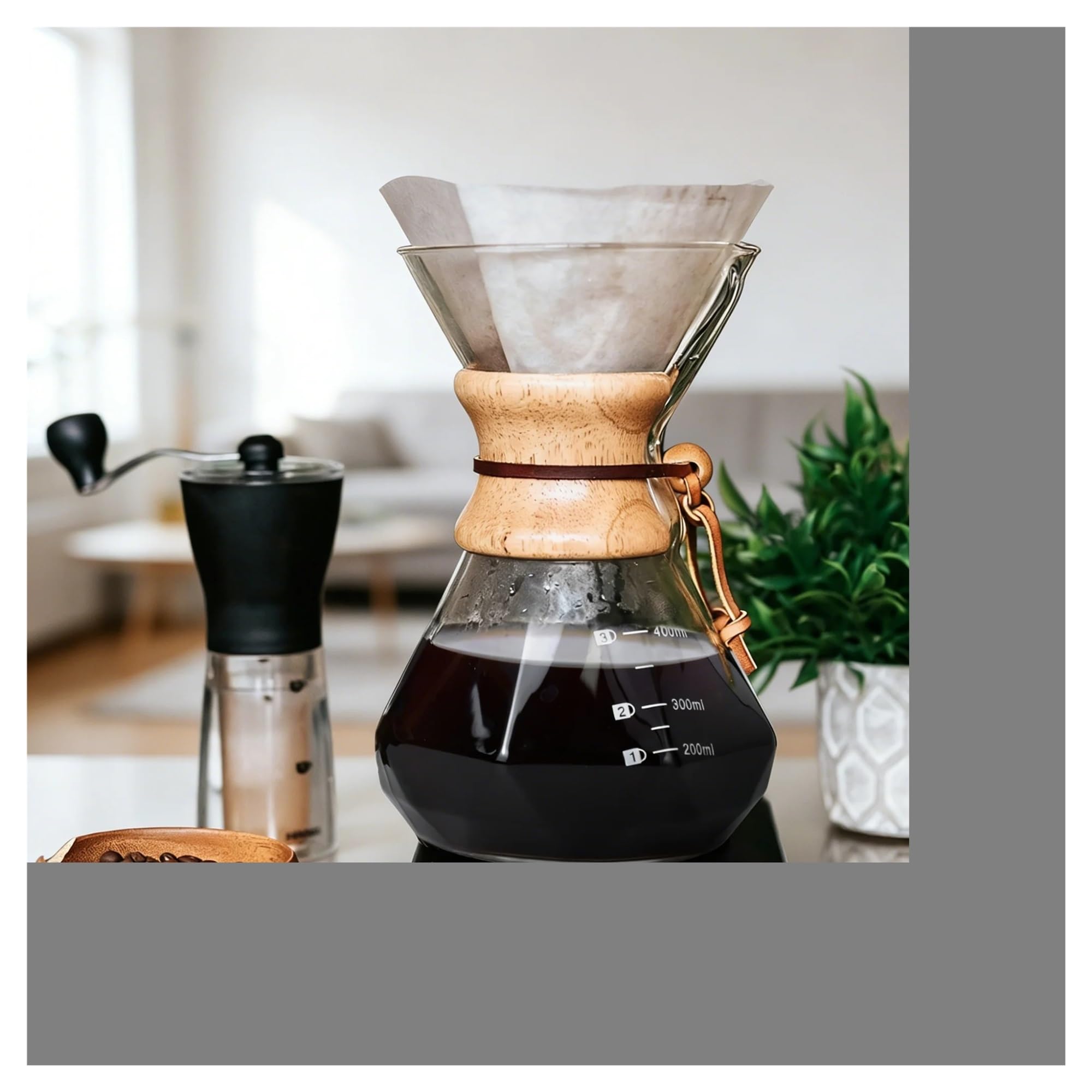 Taza De Filtro De Café Hecha A Mano, Cafetera For El Hogar, De Vidrio, Cafetera De Elaboración Por Goteo, 400M/600ML(400mlR with Paper)