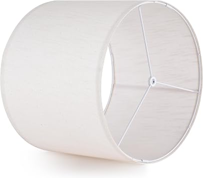 Beige Bamboo Knot Linen Textured Lamp Shades Set of 2 Large Drum Lamp Shade 16``Top x 16``Bottom x 12``High(Spider) Farmhouse Lampshade for Table Lamp & Bedside Lamp - Replacement Lampshade