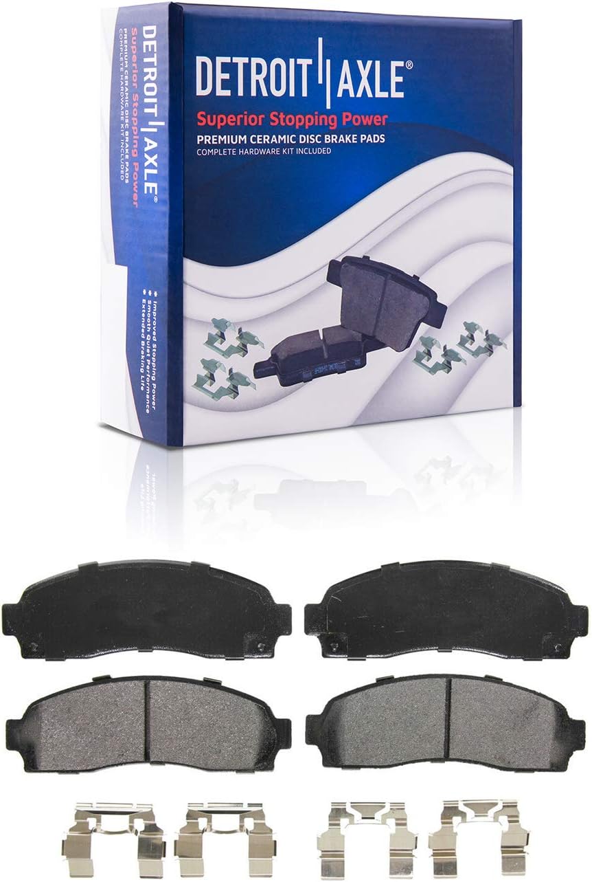 Detroit Axle - Front Brake Kit for Explorer Ranger B2300 B3000 B4000 Mountaineer, Disc Brake Caliper Ceramic Brake Pads Replacement