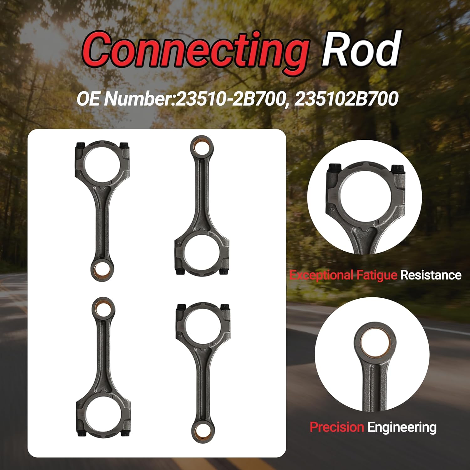 G4FJ 1.6 Crankshaft with Connecting Rods & Bearing Set Fit For Hyundai Elantra Tucson Sonata Kona Veloster Kia Sportage Optima Soul 1.6L 2012-2021 Replace#231102B710