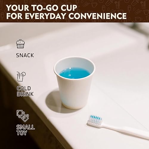 Miniatura 4 de YEEHAW Paquete de 3000 tazas desechables de papel para baño de café de 3 onzas, taza de enjuague bucal blanca pequeña para baño
