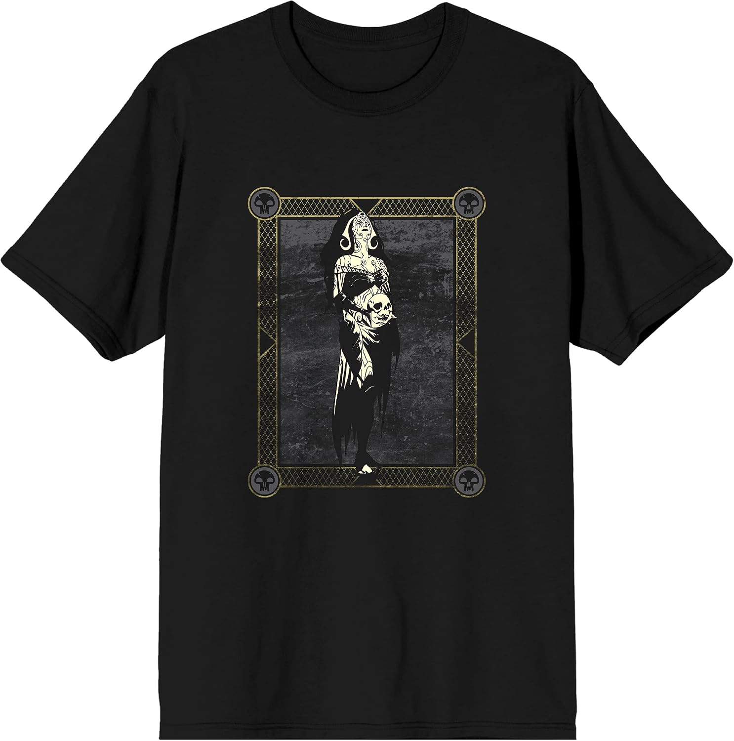 Magic the Gathering Liliana Black Card Mens Black Graphic Tee