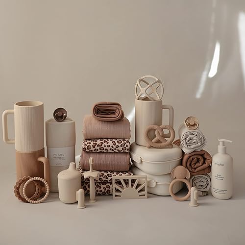 Miniatura 6 de mushie Manta de bebé extra suave  Manta de recepción acanalada de algodón orgánico, manta de envolver y cochecito  35 x 35 pulgadas (marfil)