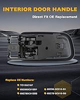 Vista 3 de Gledewen Manija de puerta interior con bisel, compatible con Toyota Tundra 2000-2006, gris oscuro, parte delantera interior izquierda del conductor
