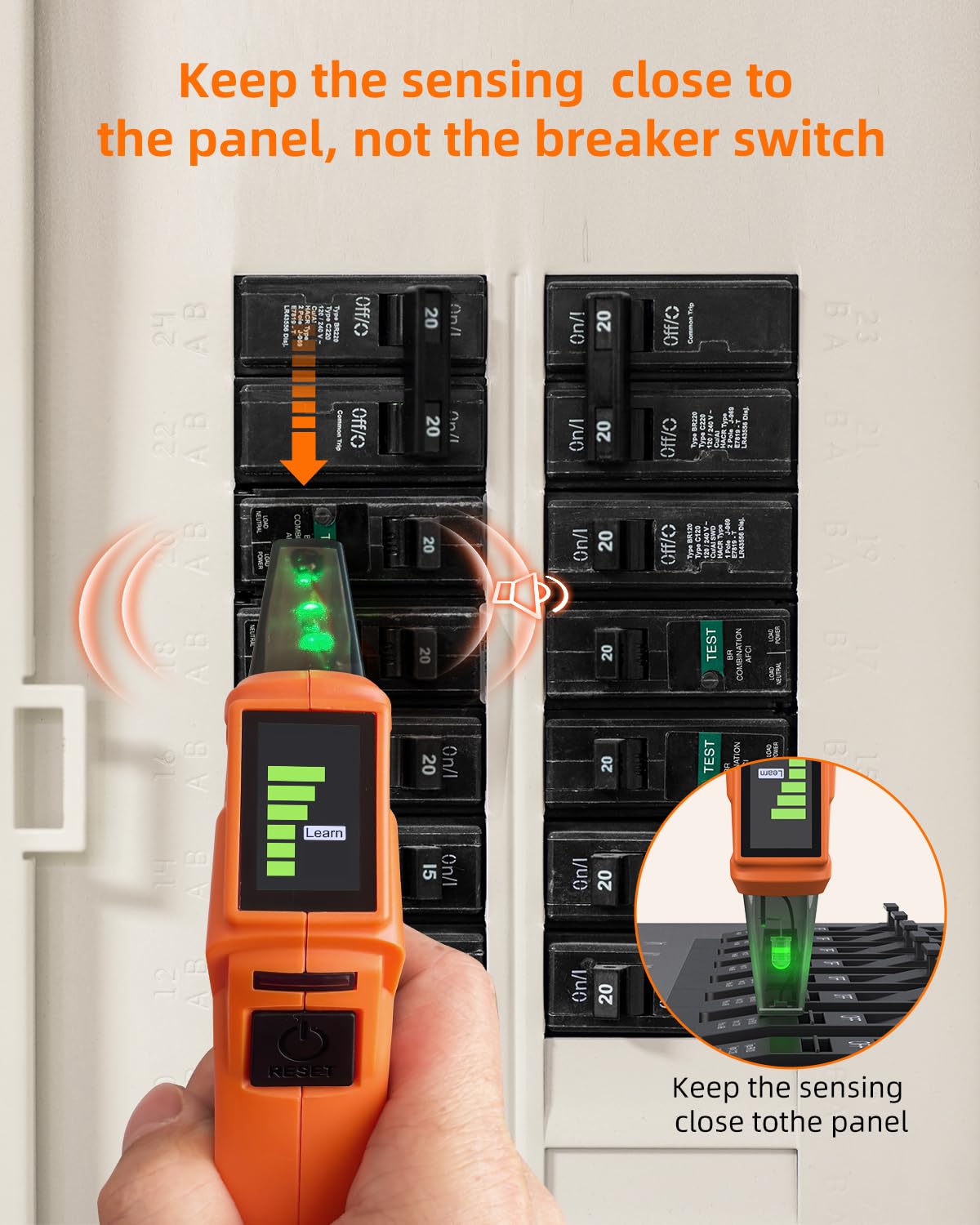 Circuit Breaker Finder & GFCI Outlet Tester with Digital LCD Display, 90-135V Electrical Circuit Tracer Tool for Electricians/DIY – Lightweight (Includes Batteries & Carrying Case) - Image 4