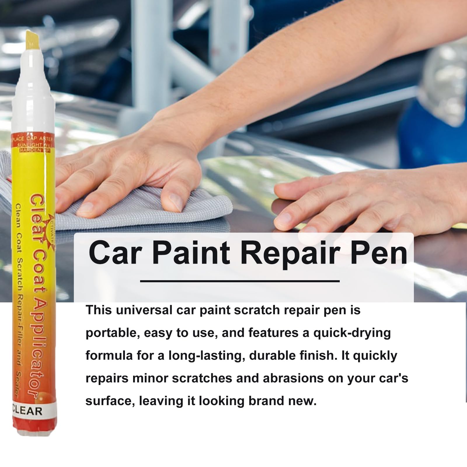 Bavooty Penna AntiGraffio,1 Pezzi Ritocco Vernice Auto,Penna Ritocco Carrozzeria,Ripara Graffi Vernice in Modo Rapido,Trasparente,Impermeabile e Adatta a Tutti i Colori del Veicolo