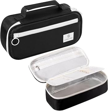 Lonely Oak Large Capacity Pencil Case, Aesthetic Cute Pencil Pouch Bag for Kids & Adult, Big Pen Case with Double Smooth Zipper and Extra CompartmentBlack