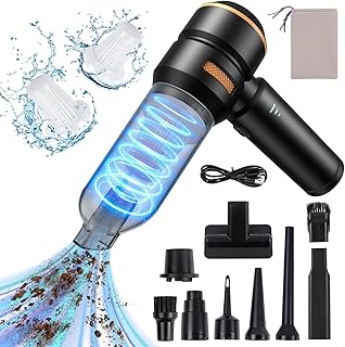 Aspirador de mão potente - 20000Pa Mini aspirador de mão sem cabo, aspirador de carro potente sem cabo adequado para PC, casa, fendas e cantos, também pode ser usado como bomba insuflável, 6000mAh