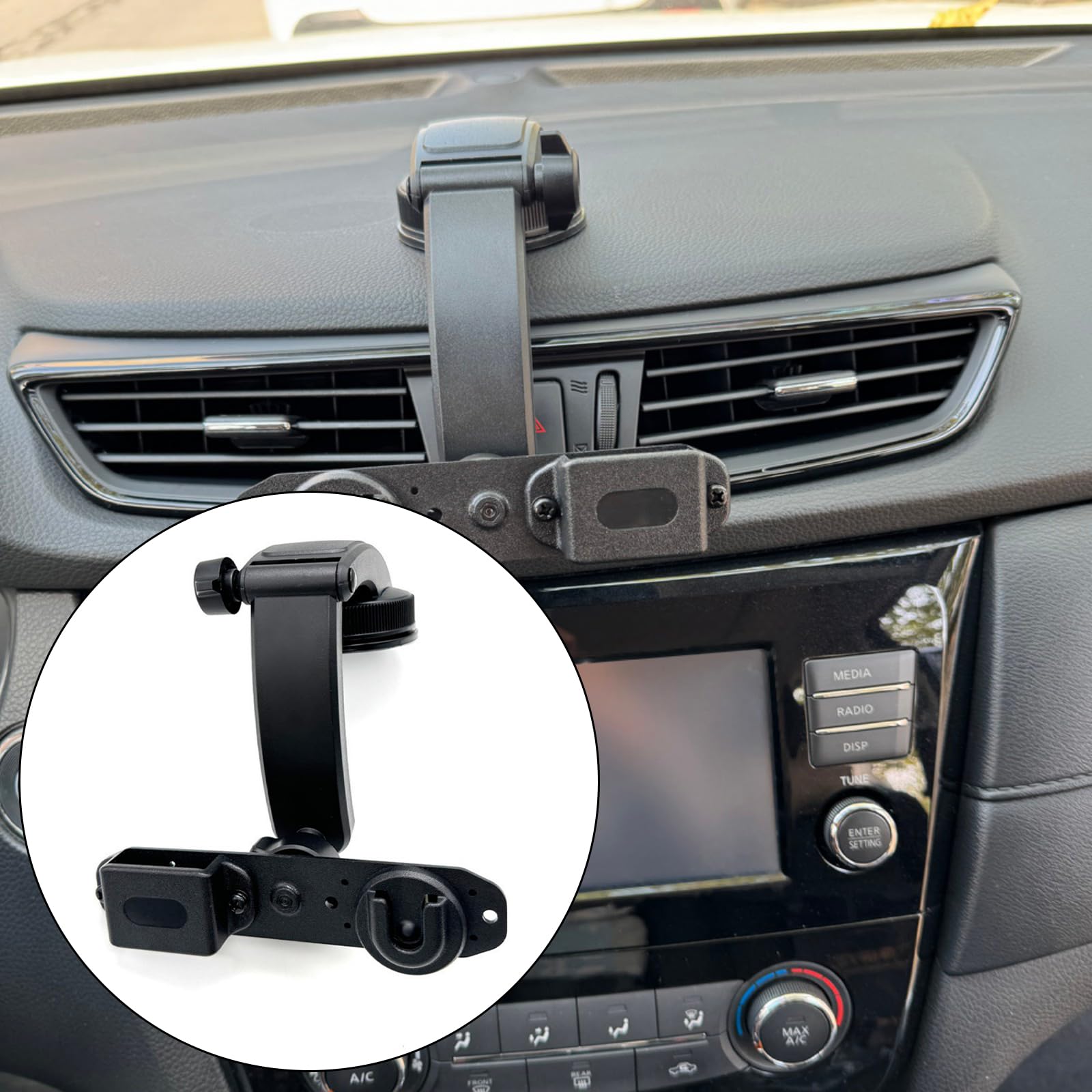 ZIRANU Vehicle Radio Microphone Holder with Suction Cup Base 2 in 1 Car Mount Car Dashboard Transceiver Mount for Transceivers