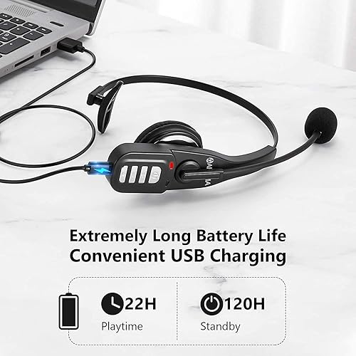 Miniatura 2 de Trucker - Auriculares Bluetooth V5.0 con cancelación de ruido con micrófono, auriculares Bluetooth manos libres para iPhone, Samsung, teléfono