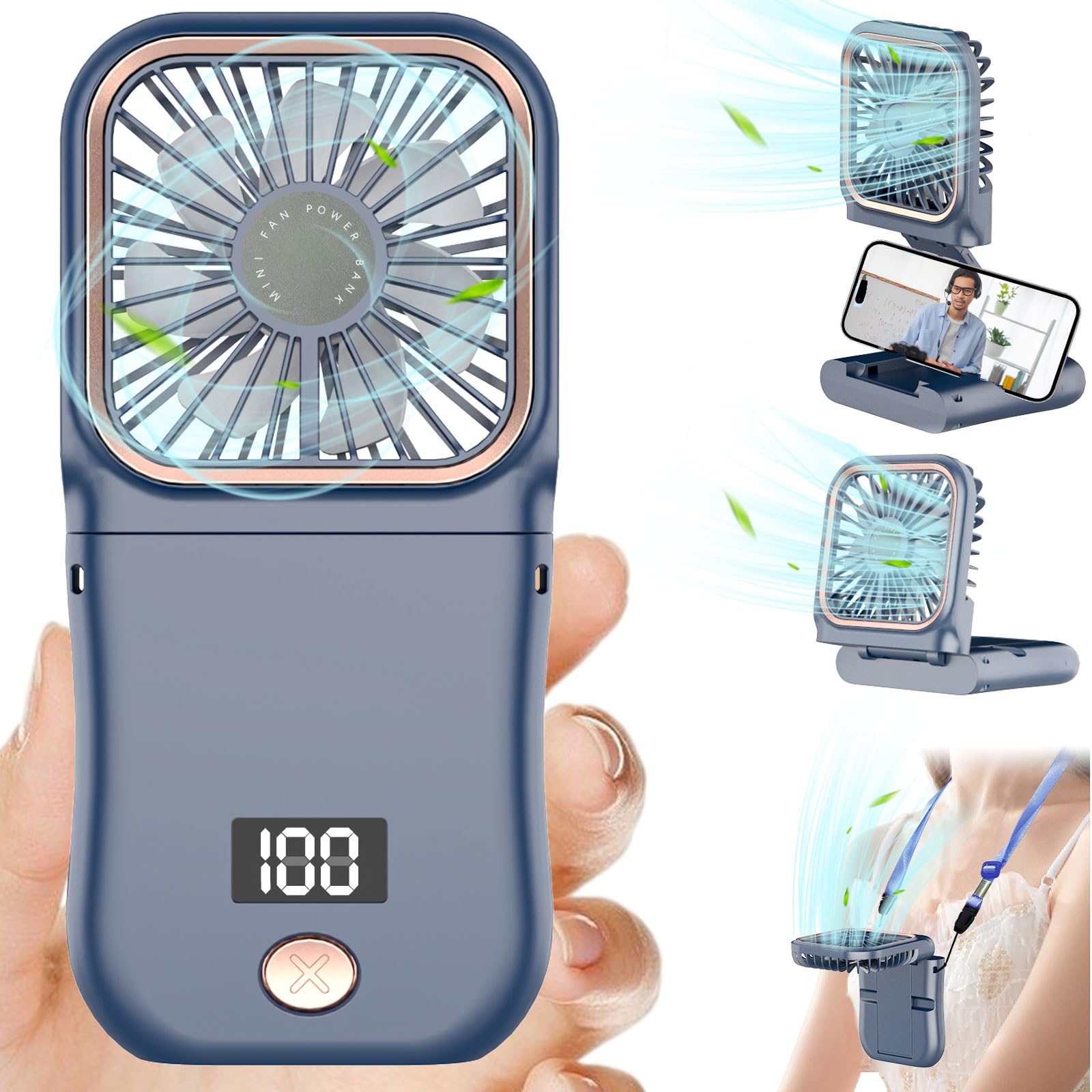 Ventilateur Portable 6 Vitesses Ventilateur Portable USB Turbo 29 000 Tr/min – 4000 MAh, 6 Vitesses, Tour De Cou, LED, 6h Autonomie, Mini Rafraîchisseur Cou Été Ventilateur Portable 6 Vitesses Ventilateur Portable USB Turbo 29 000 Tr/min – 4000 MAh, 6 Vitesses, Tour De Cou, LED, 6h Autonomie, Mini Rafraîchisseur Cou Été