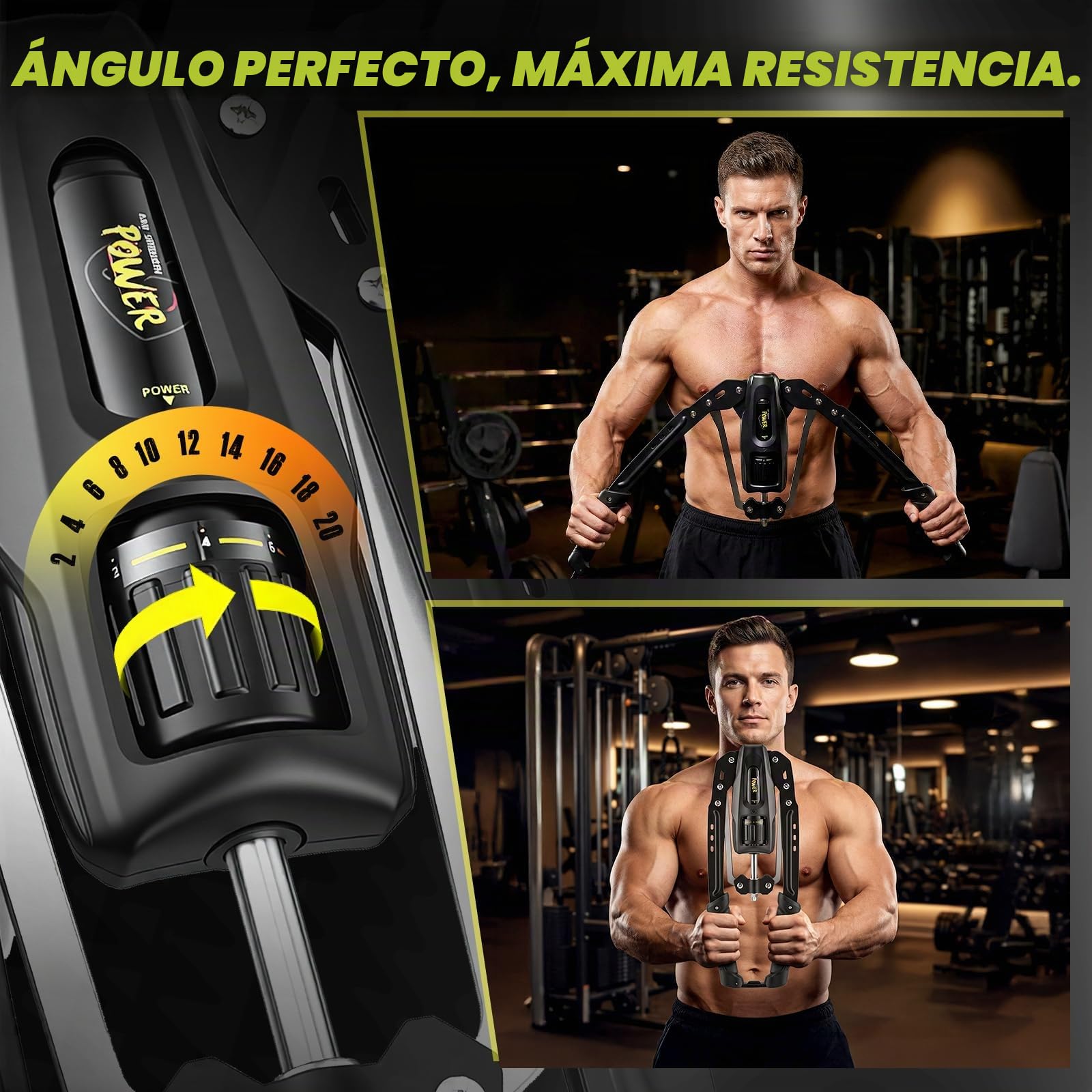 Twister Hidráulico para Brazos–Resistencia Ajustable 10-200 kg, Máquina 2 en 1 para Pecho, Hombros y Bíceps, Entrenamiento Corporal Completo, Equipo de Musculación Plegable para Entrenamiento en Casa