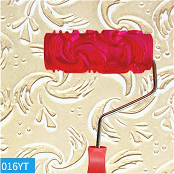Embossed Wood Grain Roller-Paint Rollers 6 Wood Grain Tool Rubber Embossing Roller Home DIY Paint Roller with Handle Wall Decor Tool (Color : 038YT, Product Size : 6 inch)