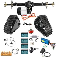 Rear Wheel Track Kit with Differential Axle & 1000W 48V Electric Motor + 6-DZM-12 Battery Pack DIY ATV Go Kart Buggy Quad Off-Road Snow Sand Vehicle Conversion Kit 34"