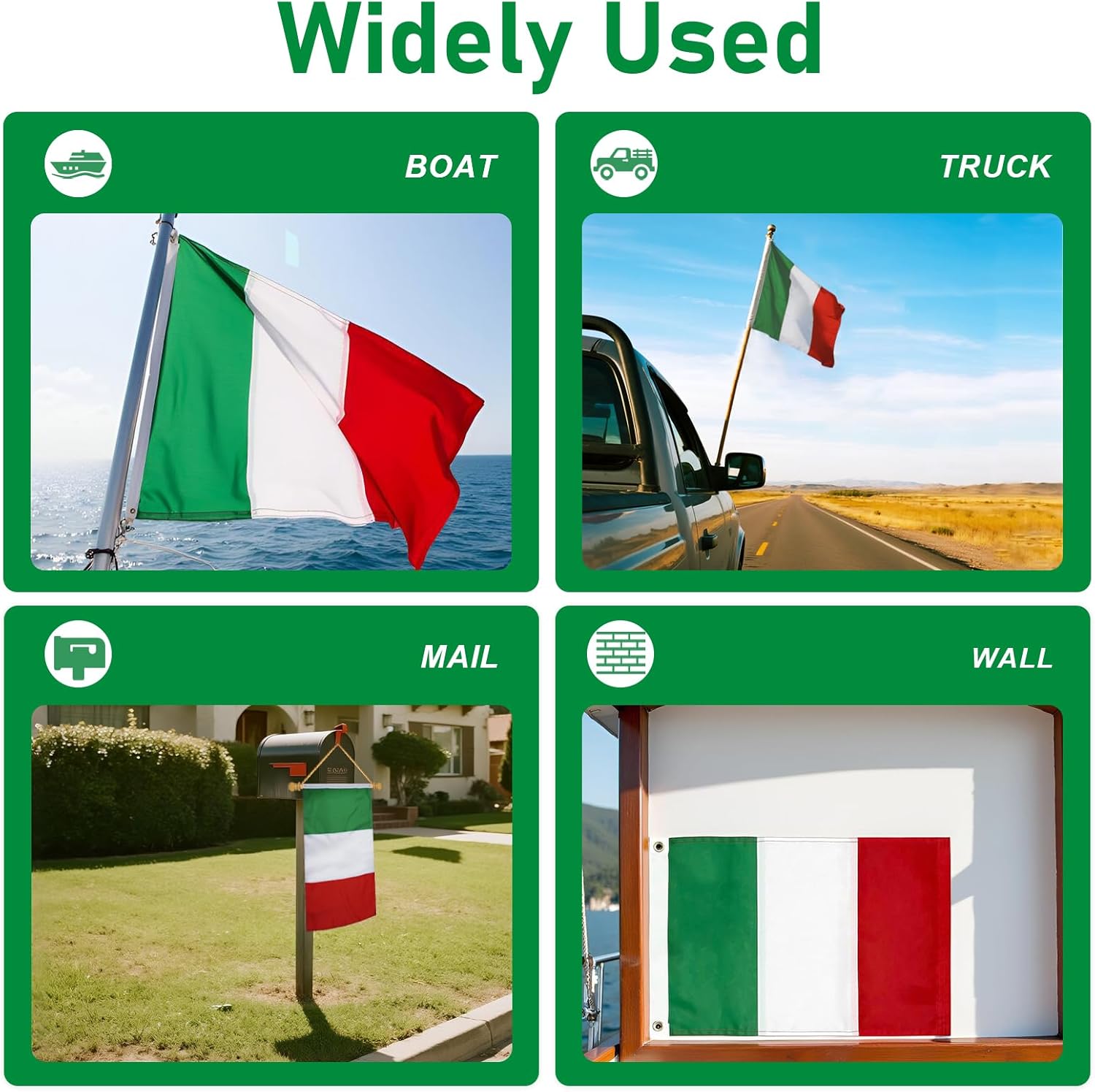 Italian Flag 12x18 Inches Outdoor Small Italian National Boat Flags Vivid Color Italy Flag with 2 Brass Grommets - Image 7